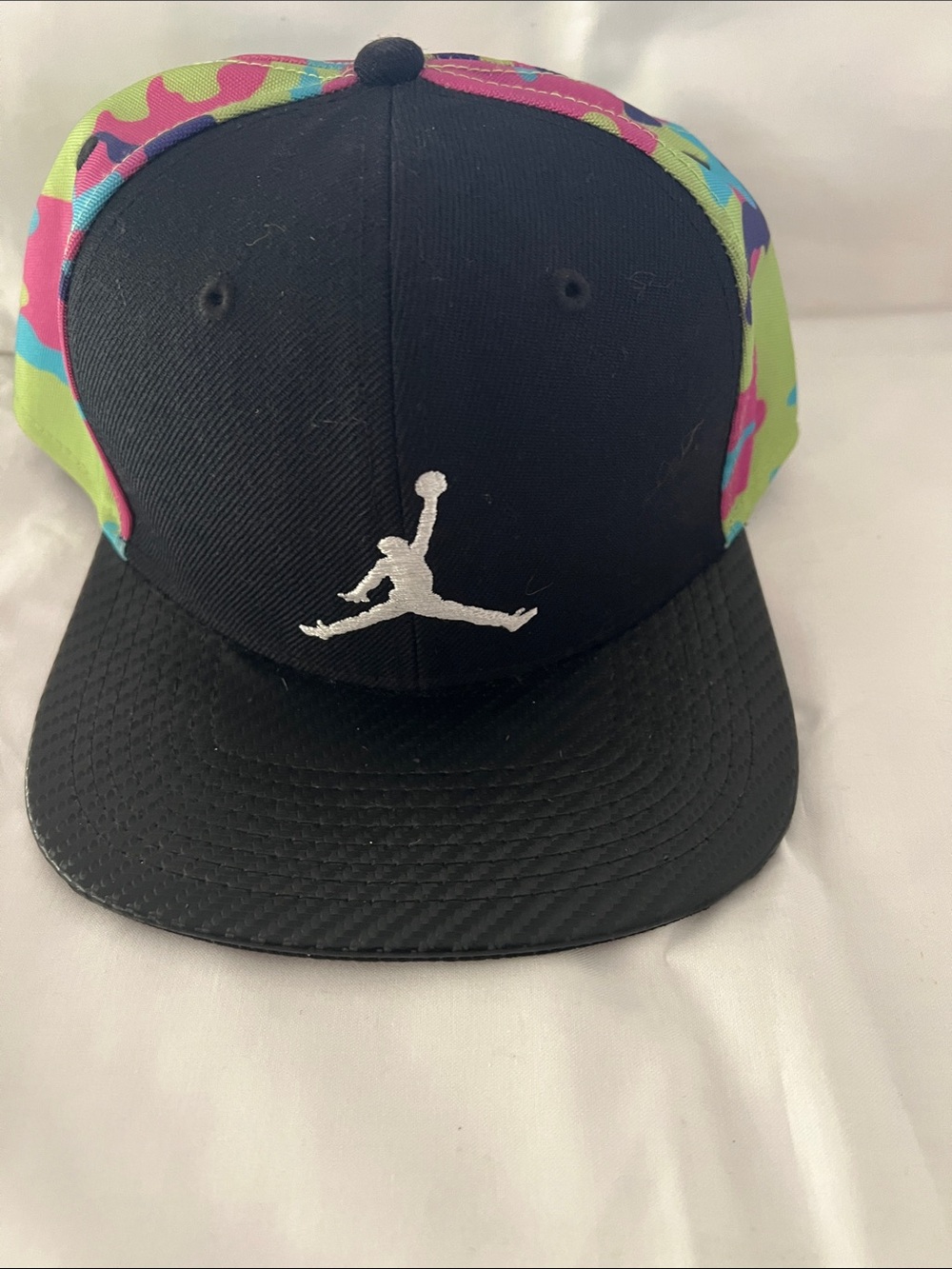 Air Jordan True Hat Men Black Camo Embroidered Logo Jumpman Snap Back Cap NWOT